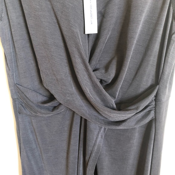 She + Sky Dress Grey Large Sleeveless Modal Blend Faux Wrap Draped Bodic… - Picture 5 of 6